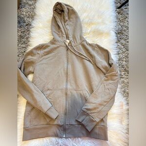 Taupe Zip-Up Hoodie